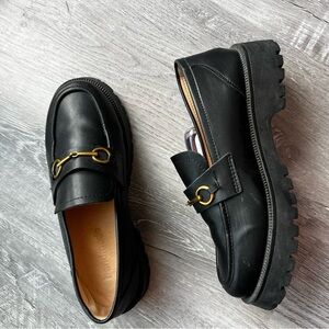 Women’s US 7 Chunky leather loafers (Black)